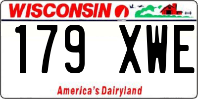 WI license plate 179XWE