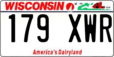 WI license plate 179XWR