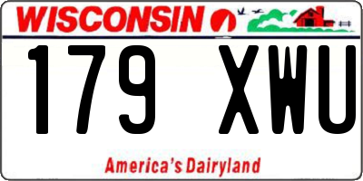 WI license plate 179XWU