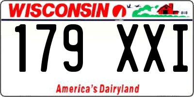 WI license plate 179XXI