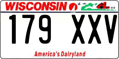 WI license plate 179XXV