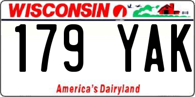 WI license plate 179YAK