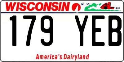 WI license plate 179YEB