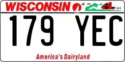 WI license plate 179YEC