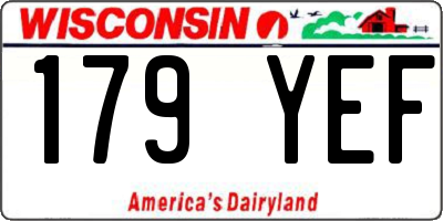WI license plate 179YEF