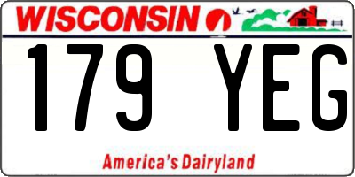 WI license plate 179YEG