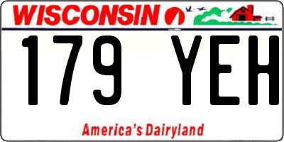 WI license plate 179YEH
