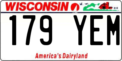 WI license plate 179YEM