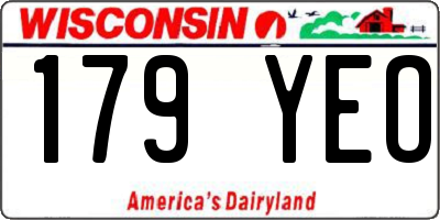WI license plate 179YEO