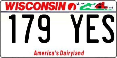 WI license plate 179YES