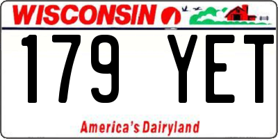 WI license plate 179YET
