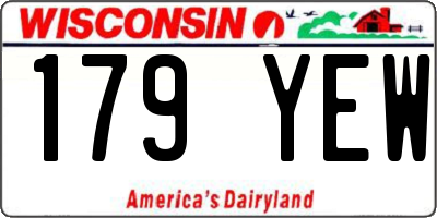 WI license plate 179YEW