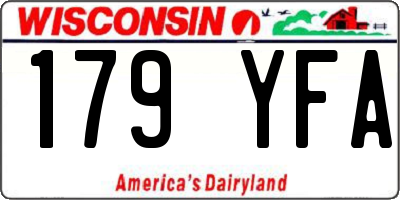 WI license plate 179YFA