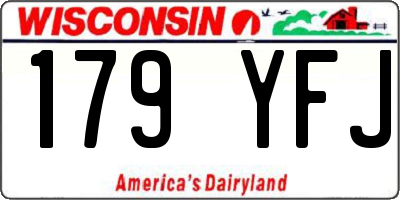 WI license plate 179YFJ
