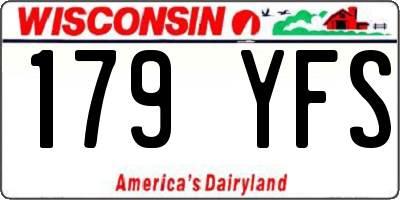 WI license plate 179YFS