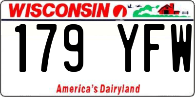 WI license plate 179YFW