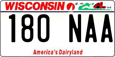 WI license plate 180NAA