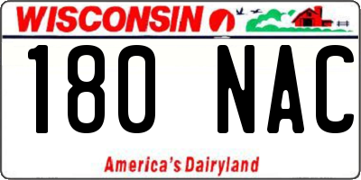 WI license plate 180NAC