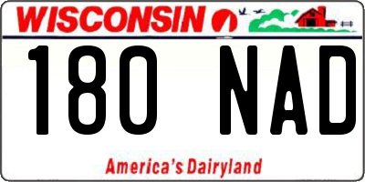 WI license plate 180NAD