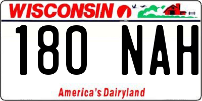 WI license plate 180NAH