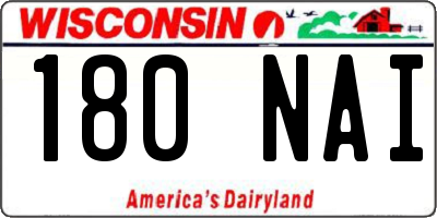 WI license plate 180NAI