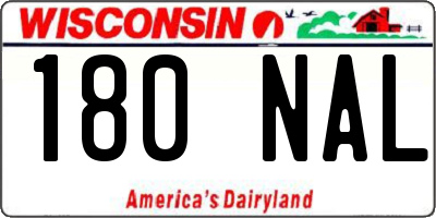 WI license plate 180NAL