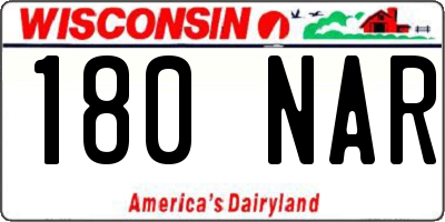 WI license plate 180NAR