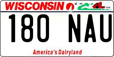 WI license plate 180NAU