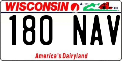 WI license plate 180NAV