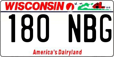 WI license plate 180NBG