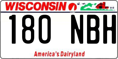 WI license plate 180NBH