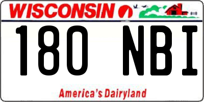 WI license plate 180NBI