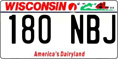 WI license plate 180NBJ