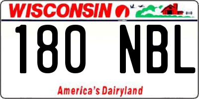 WI license plate 180NBL