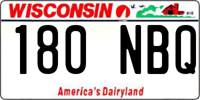 WI license plate 180NBQ