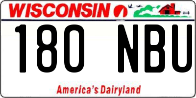 WI license plate 180NBU