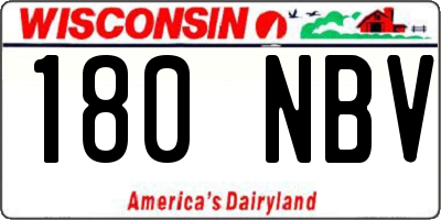 WI license plate 180NBV