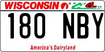 WI license plate 180NBY