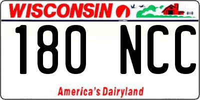 WI license plate 180NCC