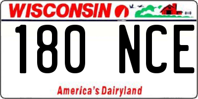 WI license plate 180NCE
