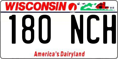 WI license plate 180NCH