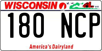 WI license plate 180NCP