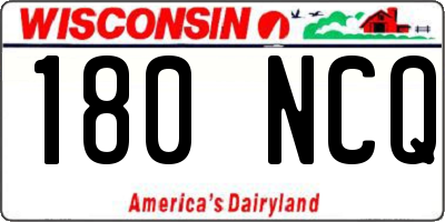 WI license plate 180NCQ