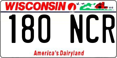WI license plate 180NCR