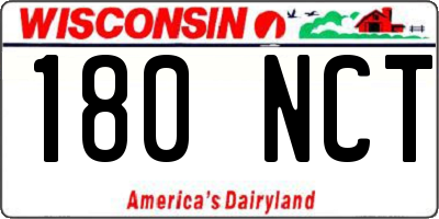 WI license plate 180NCT