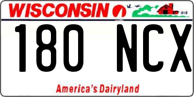 WI license plate 180NCX