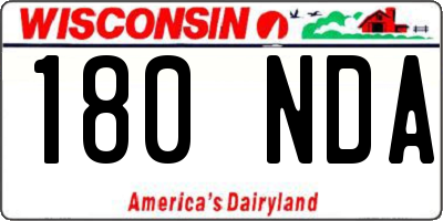 WI license plate 180NDA