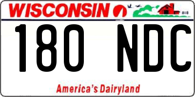WI license plate 180NDC
