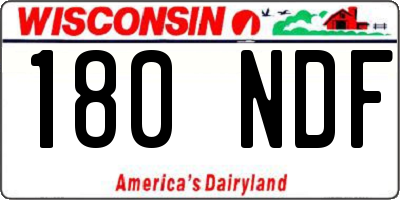 WI license plate 180NDF