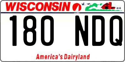 WI license plate 180NDQ